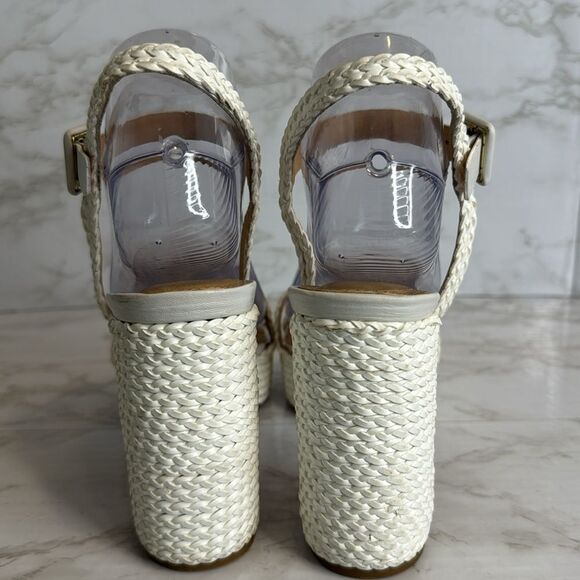 Raye ladies white rope platform heels with straps size 7.5 - Picture 6 of 12